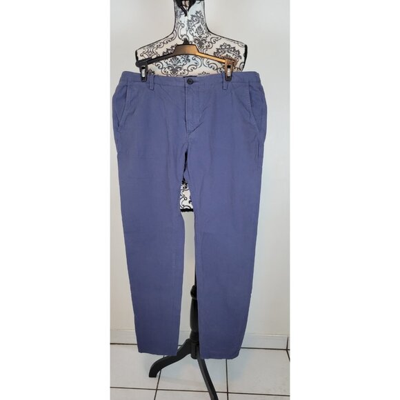 Hugo Boss Men's BOSS Slim Fit Pants Sz 34Color Blue Flat Front Stretch Cotton